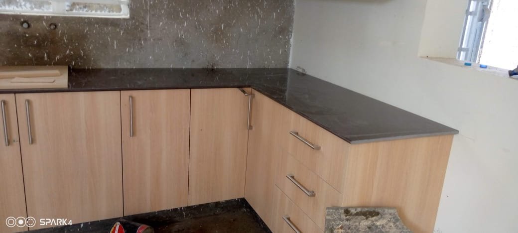 Kitchen cabinets with granite countertop
